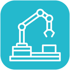 Assembly Machine vector icon illustration of Robotics iconset.