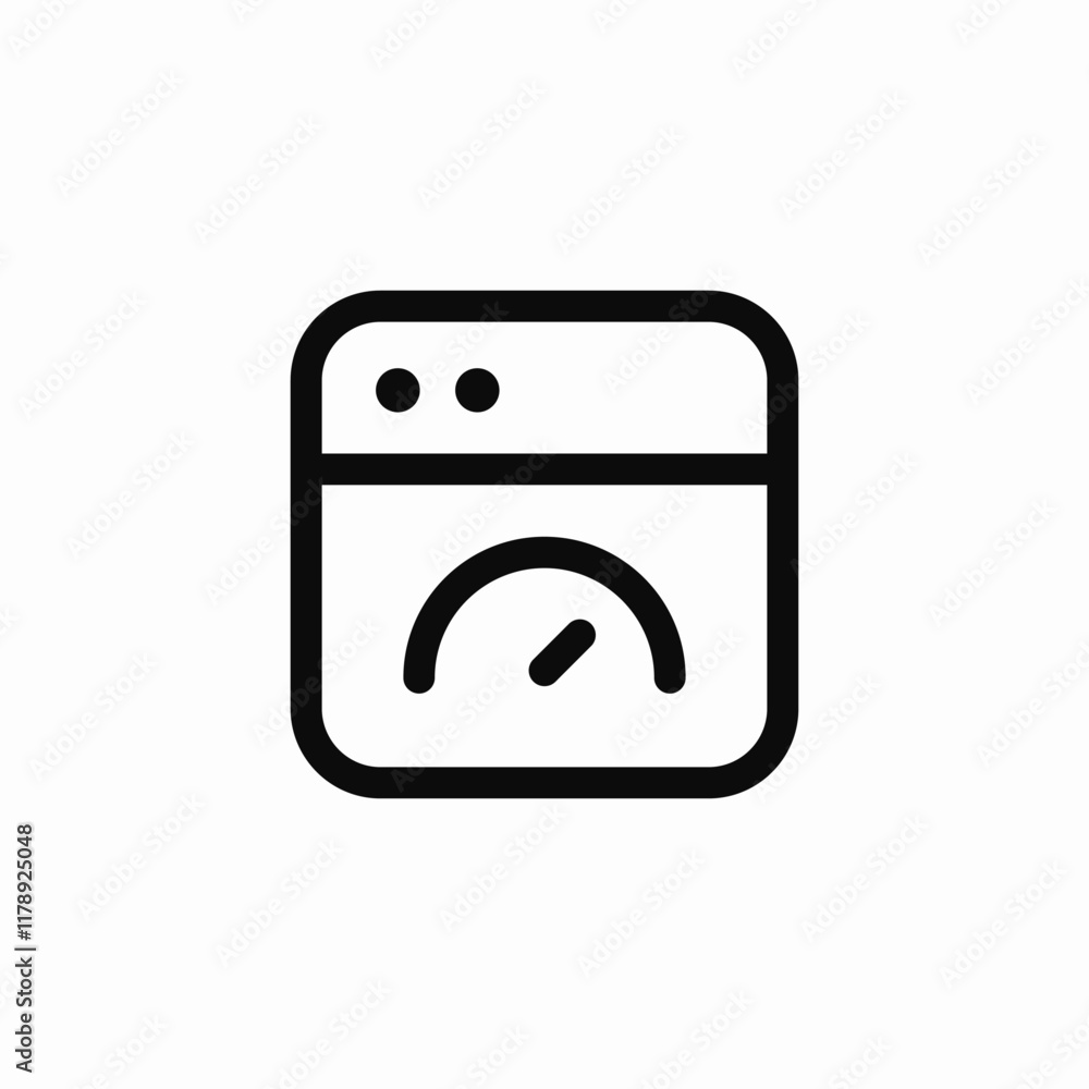 Poster web browser speed meter dashboard gauge icon vector sign