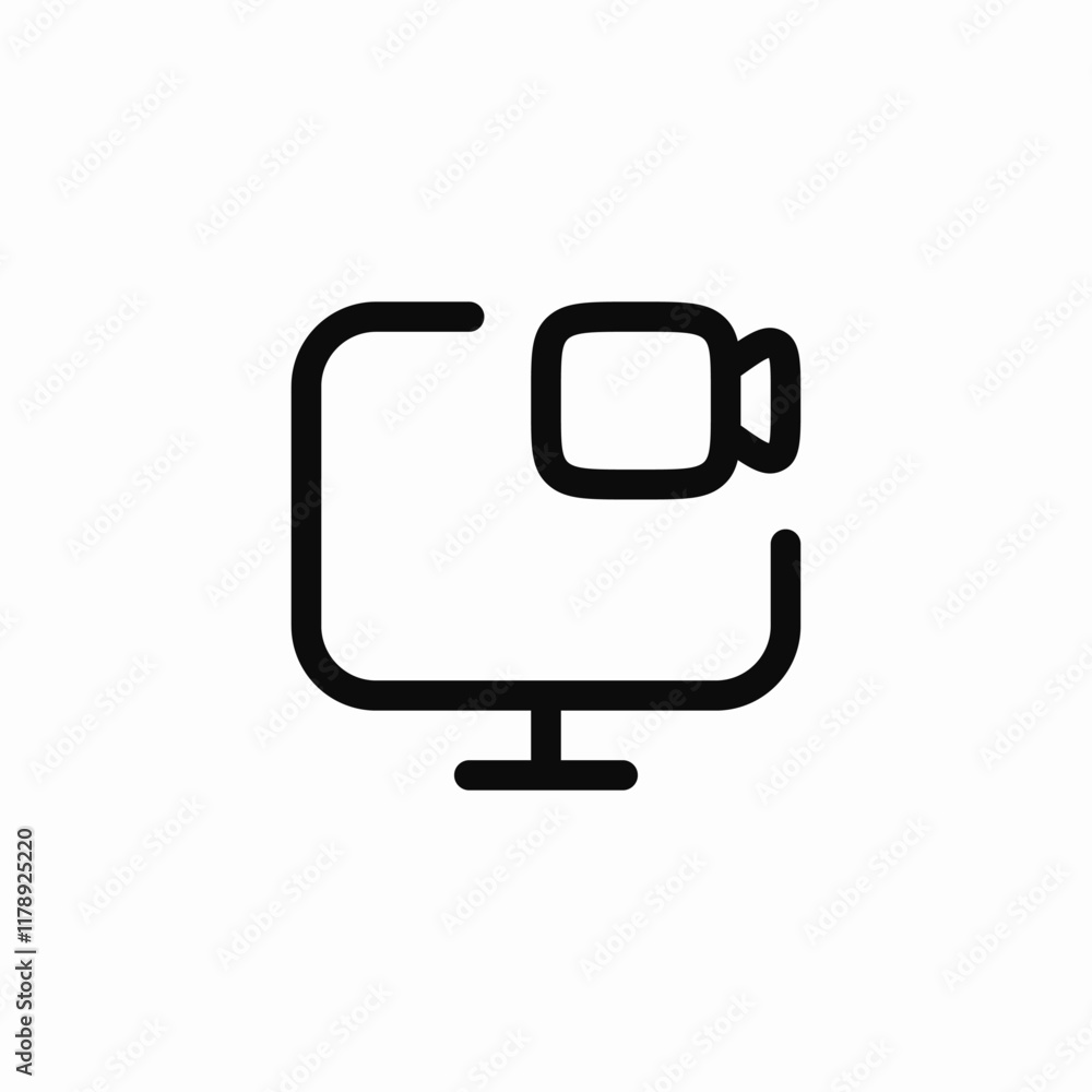 Poster computer monitor screen display icon vector sign