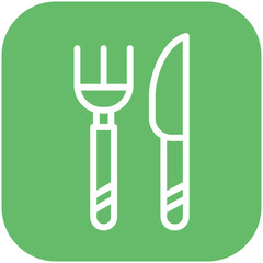 Knife and Fork vector icon illustration of Catering iconset.