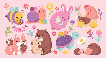 Mothers day characters collection in flat design