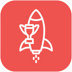 Rocket vector icon illustration of Achievements iconset.