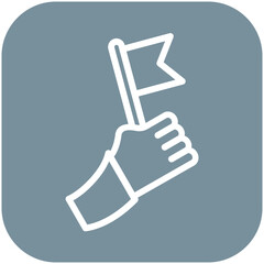 Holding Flag vector icon illustration of Achievements iconset.