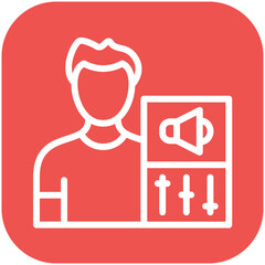 Sound Engineer Male vector icon illustration of Filmmaking iconset.