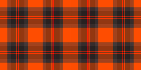 Vibrant orange and brown plaid pattern.  Perfect for fall designs, textile prints, website backgrounds, or any project needing a bold, textured look.  Seamless repeat tile.