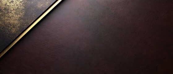 Dark maroon textured background with gold and black accents.