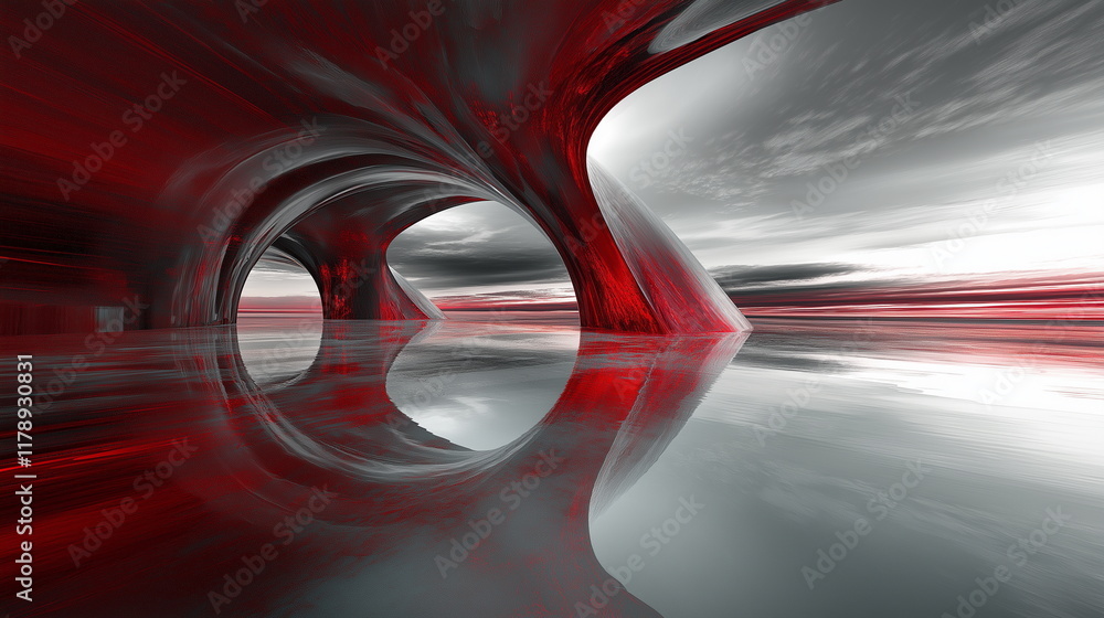 Poster harmony of forms and textures. abstraction. influence digital manipulation of bri_004