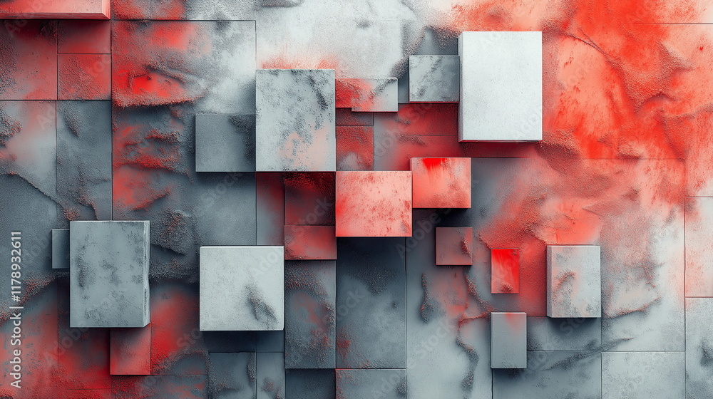 Poster harmony of forms and textures. combination creating new patterns by overlaying di_004