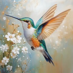 Obraz premium bright little bird in flight