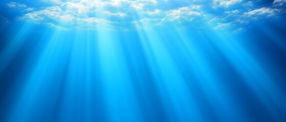 Underwater sunbeams and clouds.