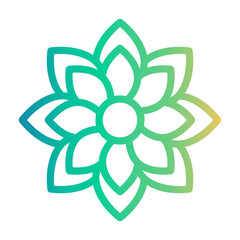 floral Line Gradient Icon