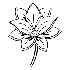 flower icon, black and white flower