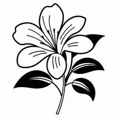 flower icon, black and white flower