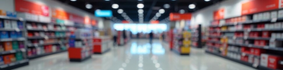 Fototapeta premium Empty department store with abstract blurred photo of store, retail, blur, abstract