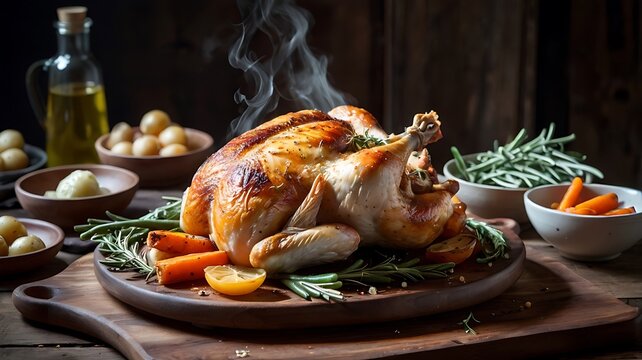 roasted chicken with vegetables - Powered by Adobe