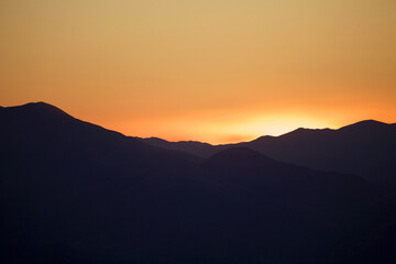 Landscape from the Mount Nemrut in southeastern Turkey at sunset