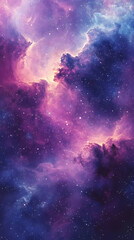 Obraz premium Nebulous Purple Cosmos: HD Phone Wallpaper