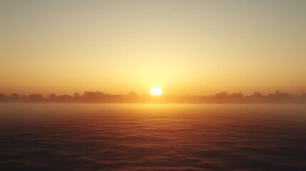 Fototapeta premium Misty sunrise over calm water. (1)