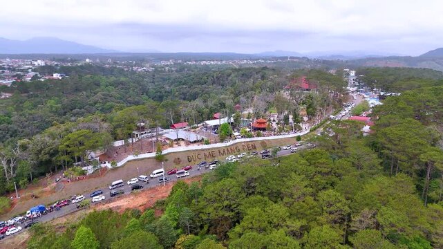 Our Lady of Mang Den is a relic of the Statue of Our Lady of Fatima in Mang Den, a Catholic pilgrimage site of the Diocese of Kon Tum, located in Mang Den town