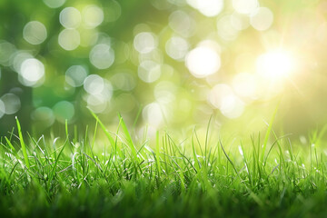 Obraz premium Green Grass Nature Background Texture: Fresh and Vibrant Natural Surface