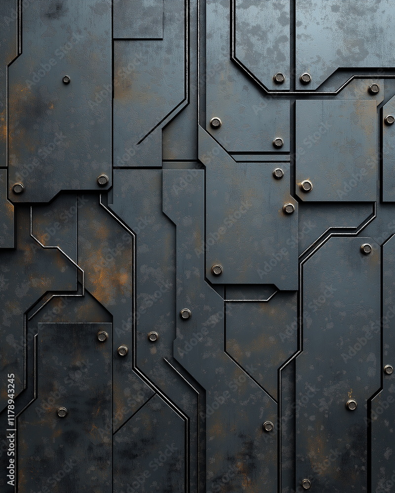 Aufkleber harmony of forms and textures. mechanical texture - abstract patterns in the styl_003