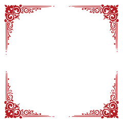 Obraz premium Elegant Red Floral Corner Frame Design