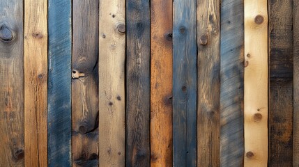 Colorful stained wood planks background texture.
