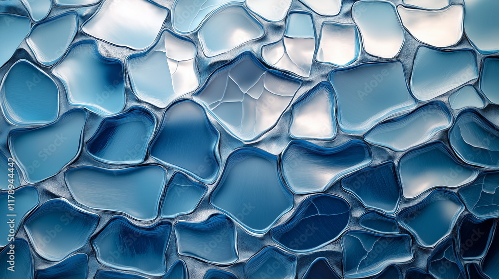 Poster harmony of forms and textures. mosaic - metallic mosaic with polished effect. con_003