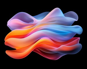 Obraz premium Abstract Colorful Waves Fluid Dynamic Design 3D Render Vibrant Hues Swirling Motion Digital Art