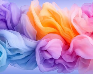 Fototapeta premium Abstract Pastel Fabric Texture Soft Flowing Ombre Silk or Chiffon Drape