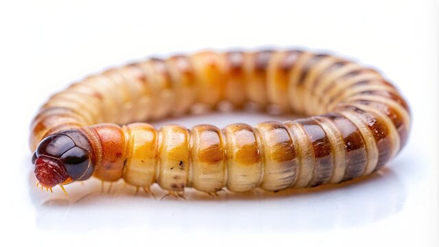 Close up of a larvae Zophobas morio, also known as superworm or zophobas, larvae, Zophobas morio, superworm, insect, close up, macro