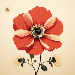 Fototapeta premium Simple and Elegant Minimalist Graphic Design of a Flower