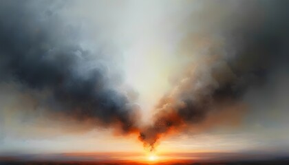 Obraz premium fire in the clouds dynamic image background 