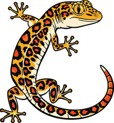 leopard gecko vector illustration white background