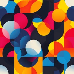 Abstract Colorful Geometric Circle Pattern Design