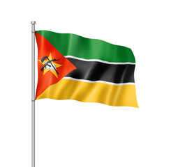 Mozambique flag isolated on white