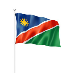 Namibian flag isolated on white