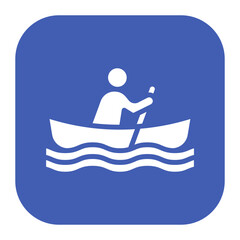Canoeing icon vector image. Can be used for Recreations.