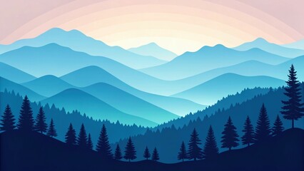 Obraz premium Abstract Gradient Background: Navy to Pastel Blue