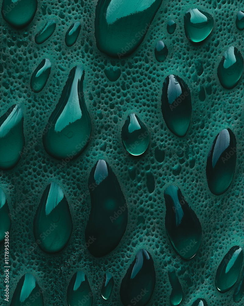 Poster harmony of forms and textures. spots and drops - raindrops on glass creating patt_002