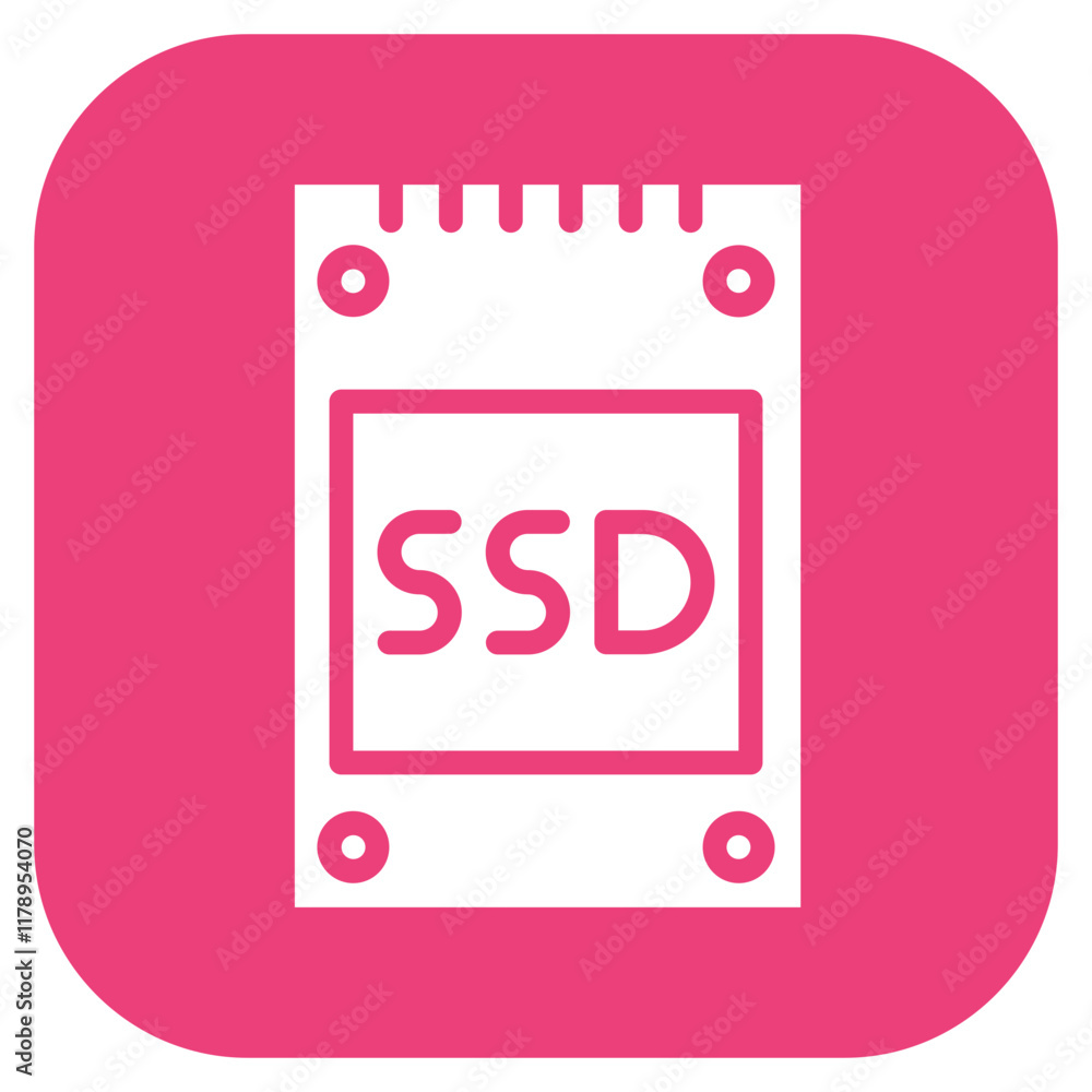 Poster ssd icon vector image. can be used for data storage.