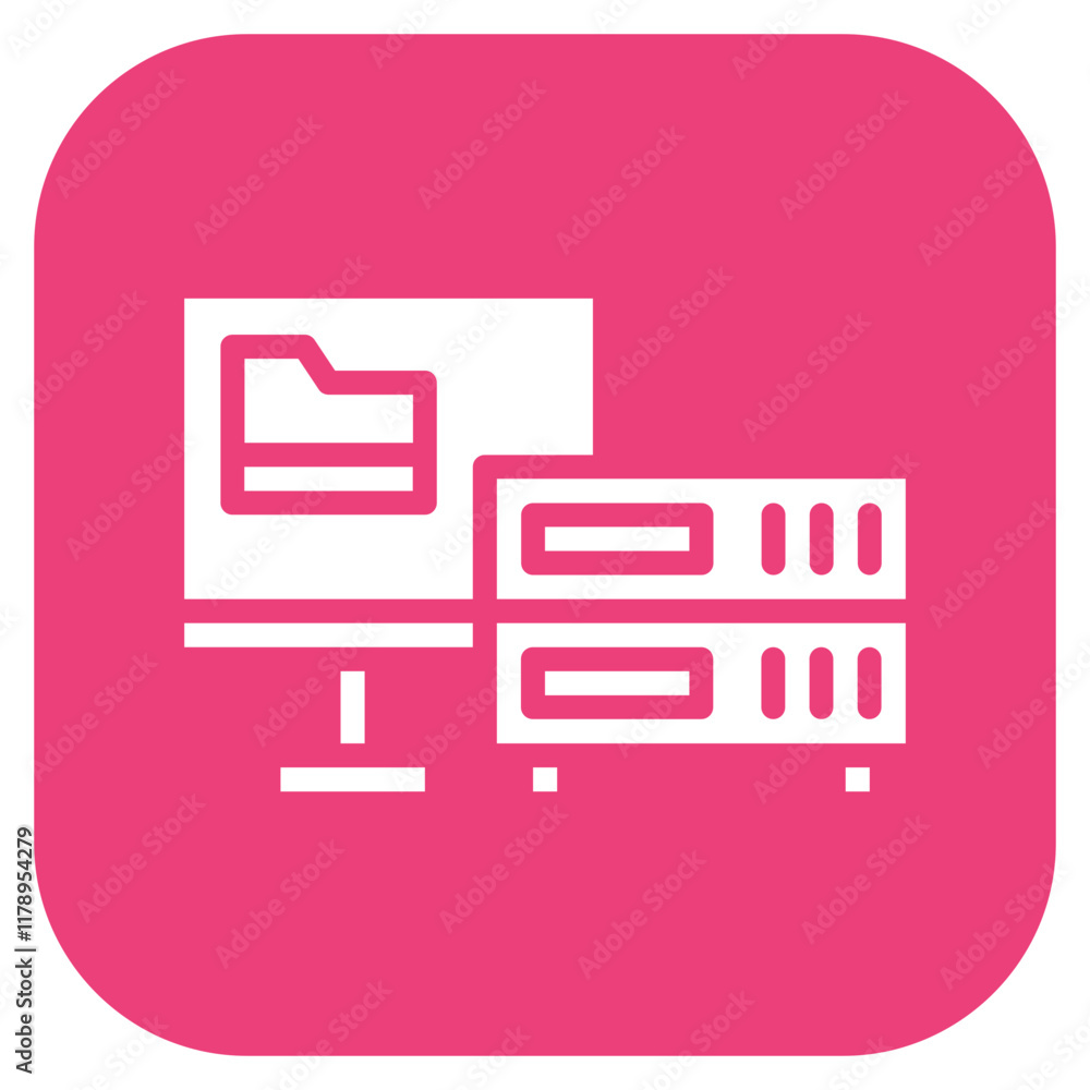 Poster storage monitoring icon vector image. can be used for data storage.