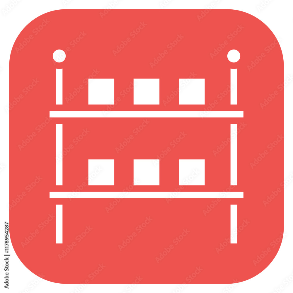 Poster storage rack icon vector image. can be used for data storage.