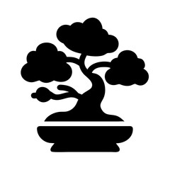 Japanese Bonsai Tree Icon – Nature and Art Design