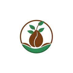 Coffee Bean Sprout Logo 