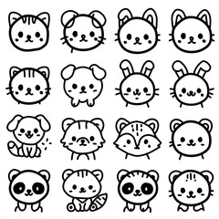 Cute animal head icons