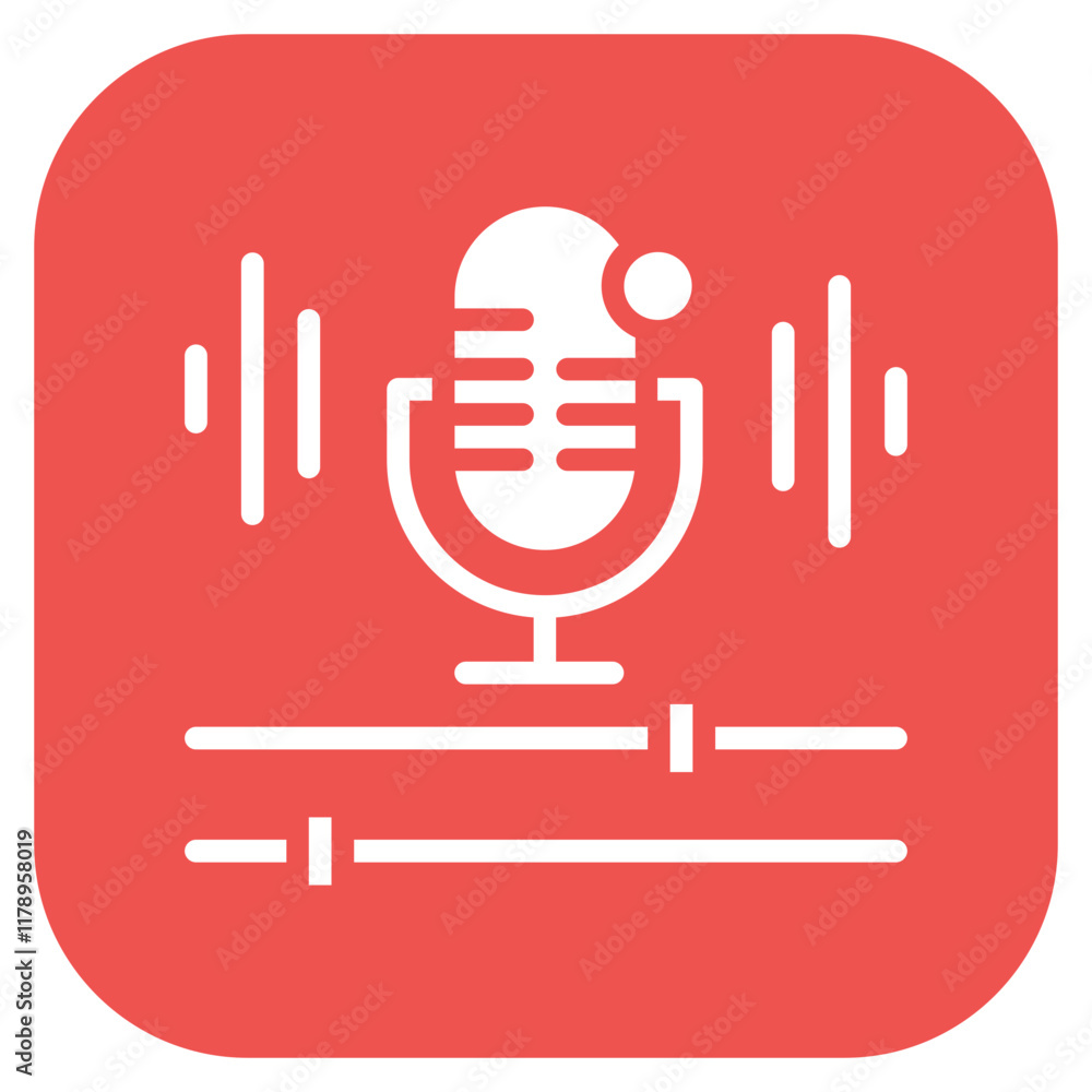 Aufkleber voice interface panel icon vector image. can be used for voice recognition.