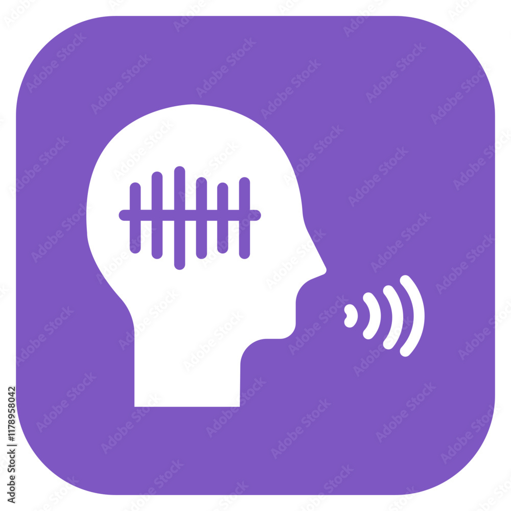 Poster voice profile icon vector image. can be used for voice recognition.