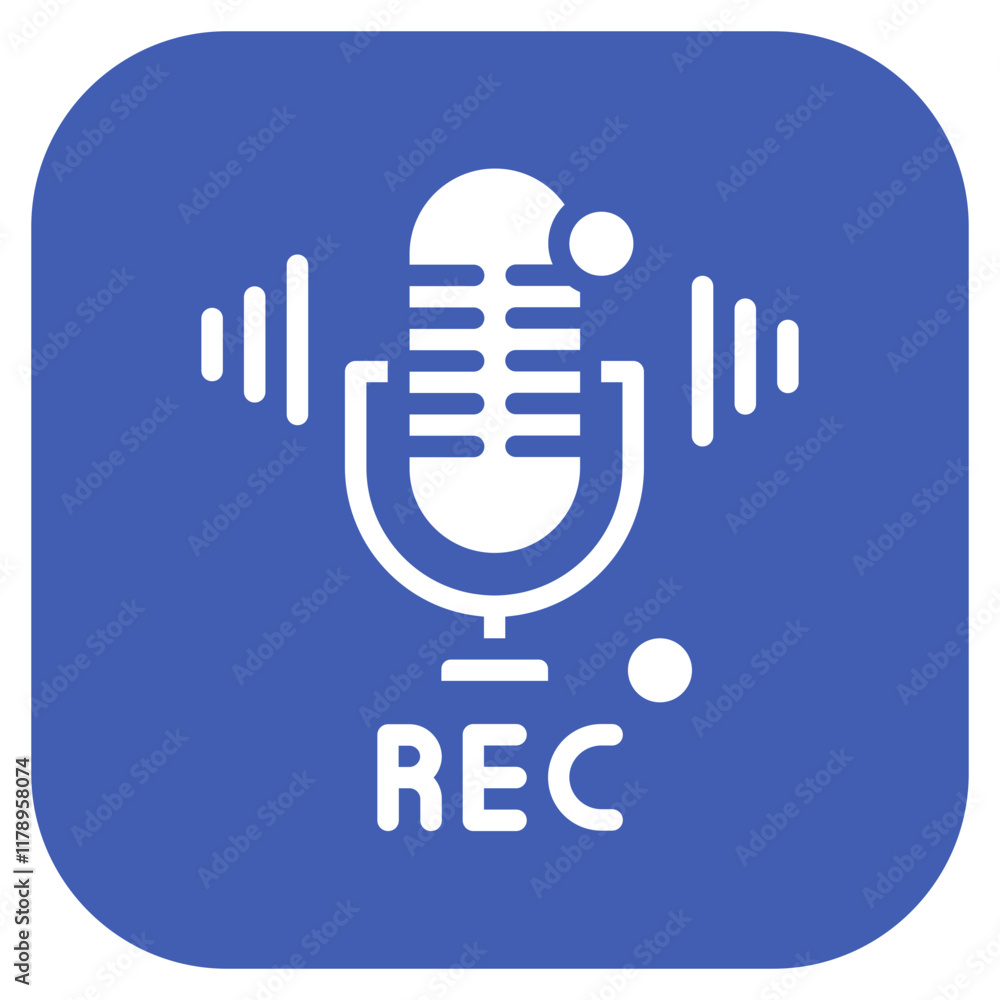 Aufkleber voice recorder icon vector image. can be used for voice recognition.