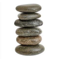 Stack of smooth stones arranged in a balanced formation for decorative or meditation purposes